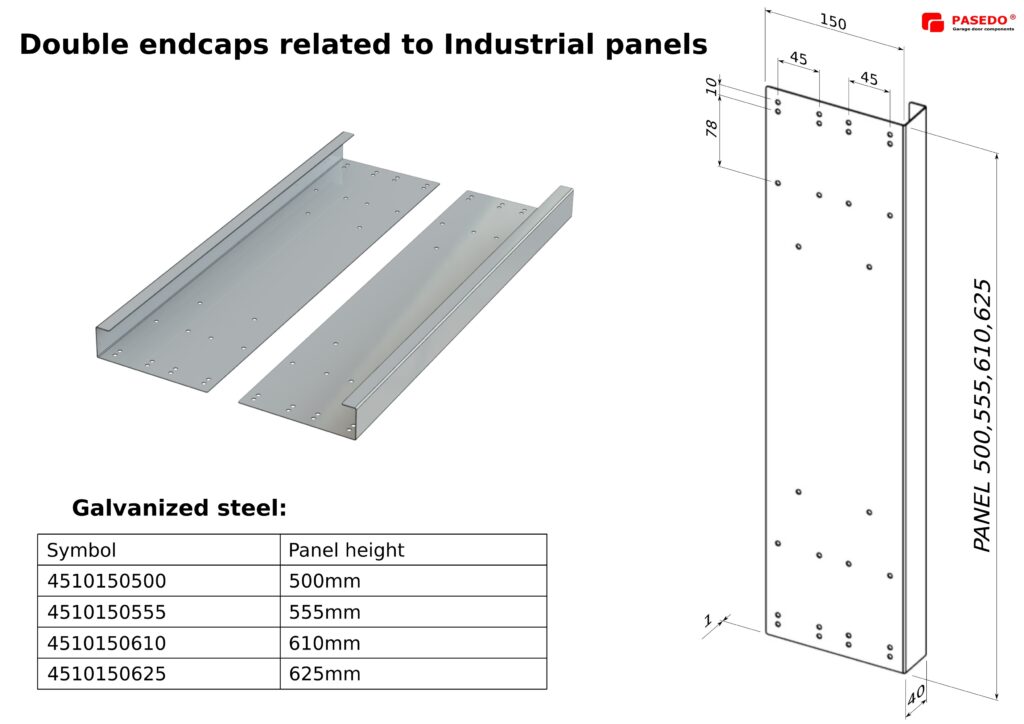 Endkassetten für Industrietore mit Perforation breit 1,0mm