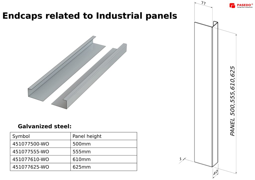Okucie boczne przemysłowe bez perforacji 1,0mm